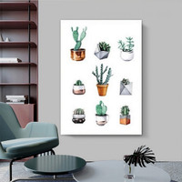 Cactus Seedling Nordic Painting Picture Canvas Modern Botanical Print for Room Wall Décor