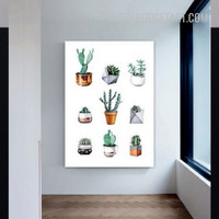 Cactus Seedling Nordic Modern Painting Picture Canvas Botanical Print for Room Wall Molding