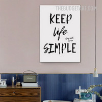 Keep Life Simple Sweet Home Modern Painting Picture Typography Quote Print for Canvas Room Wall Adornment