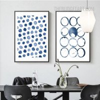 Circle Stains Nordic Abstract Watercolor Modern Painting Picture 2 Piece Canvas Wall Prints for Room Wall Decoration