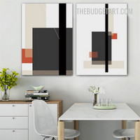 Geometric Art Designs Abstract Modern Painting Picture 2 Piece Canvas Art Prints for Room Wall Disposition