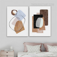 Geometric Stigma Nordic Painting Picture Canvas 2 Piece Abstract Art Prints for Room Wall Flourish