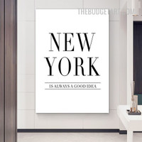 New York Is Always A Good Idea Typography Modern Painting Picture Canvas Art Quotes Print for Room Wall Disposition