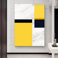 Yellowness Square Nordic Abstract Geometric Modern Painting Image Canvas Print for Room Wall Disposition