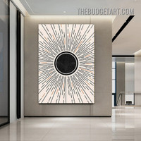 Black Sun Abstract Scandinavian Modern Painting Picture Canvas Print for Room Wall Ornament