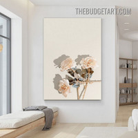 Peony Flowers Abstract Floral Scandinavian Modern Painting Picture Canvas Print for Room Wall Garniture