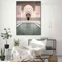 Ben Youssef Medersa Architecture Religious Painting Photo Canvas Print for Room Wall Adornment 
