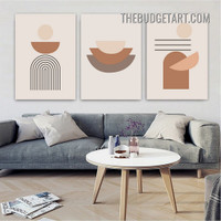 Geometric Design Abstract Scandinavian Painting Picture 3 Panel Canvas Prints for Room Wall Trimming