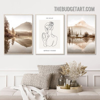 Abstract Figures Typography Modern Painting Picture 3 Panel Canvas Wall Art Prints for Room Ornament