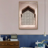 Islamic Window Architecture Religious Painting Pic Canvas Print for Room Wall Adornment