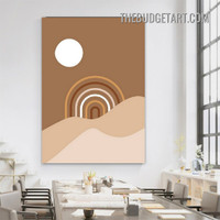 Curvy Lines Abstract Scandinavian Modern Painting Picture Canvas Print for Room Wall Adornment