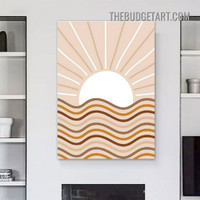 Zigzag Striae Abstract Scandinavian Modern Painting Picture Canvas Print for Room Wall Disposition