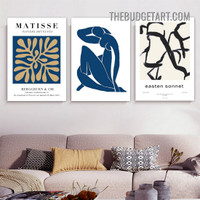 Twisting Stigma Abstract Modern Painting Picture 3 Piece Canvas Wall Art Prints for Room Getup