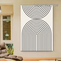 Wiggly Streak Abstract Geometric Modern Painting Picture Canvas Wall Art Print for Room Finery