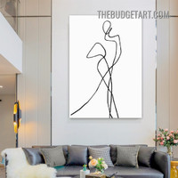 Twirly Streak Abstract Modern Painting Picture Canvas Wall Art Print for Room Illumination