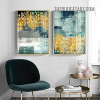 Glitter Tarnishes Abstract Vintage Painting Picture 2 Piece Canvas Wall Art Prints for Room Outfit