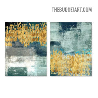 Glitter Tarnishes Abstract Vintage Painting Picture 2 Piece Canvas Wall Art Prints for Room Tracery