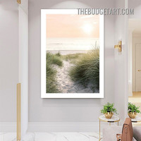 Soil Grass Landscape Vintage Painting Picture Canvas Wall Art Print for Room Assortment