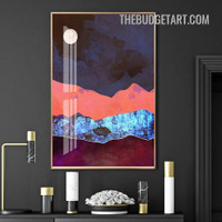 Night Moon Abstract Landscape Modern Painting Picture Canvas Wall Art Print for Room Adornment