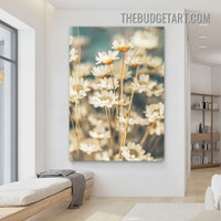 Daisy Flowers Floral Vintage Painting Picture Canvas Wall Art Print for Room Finery