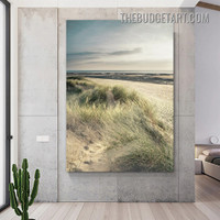 Soil With Grass Landscape Vintage Painting Picture Canvas Art Print for Room Wall Flourish