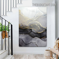 Striae Smear Marble Abstract Modern Painting Picture Canvas Wall Art Print for Room Décor