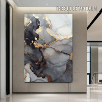 Splotch Marble Abstract Modern Painting Picture Canvas Wall Art Print for Room Finery