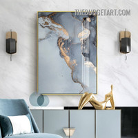 Glazy Streak Marble Abstract Modern Painting Picture Canvas Wall Art Print for Room Outfit