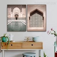 Medersa Religious Modern Artwork Picture Canvas Print for Room Wall Decor
