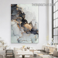 Grey Marble Pattern Abstract Modern Painting Picture Canvas Wall Art Print for Room Tracery