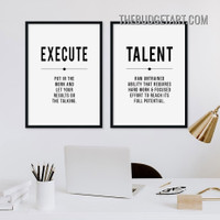 Talent Typography Modern Painting Picture 2 Piece Art Prints for Room Wall Molding