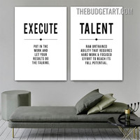 Talent Typography Modern Painting Picture 2 Piece Art Prints for Room Wall Ornament