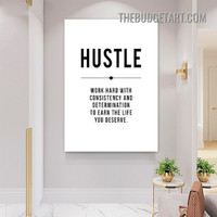 Hustle Typography Modern Painting Picture Canvas Wall Art Print for Room Getup