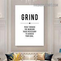 Grind Typography Modern Painting Picture Canvas Wall Art Print for Room Equipment