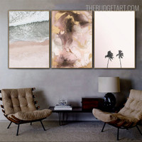 Beach Trees Abstract Nature Modern Artwork Photo Canvas Print for Room Wall Drape