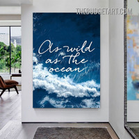 Ocean Waves Nordic Naturescape Modern Painting Picture Canvas Wall Art Print for Room Trimming