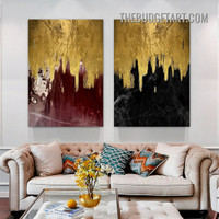 Slur Marble Pattern Abstract Modern Painting Picture 2 Piece Canvas Wall Art Prints for Room Ornamentation