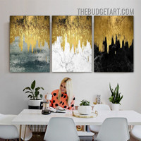 Marble Pattern Abstract Modern Painting Picture 3 Panel Canvas Wall Art Prints for Room Flourish