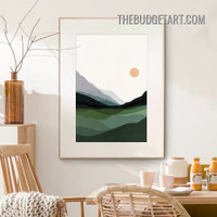 Mount Sun Abstract Naturescape Modern Painting Picture Canvas Wall Art Print for Room Finery