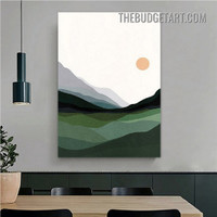 Mount Sun Abstract Naturescape Modern Painting Picture Canvas Wall Art Print for Room Equipment
