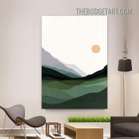 Mount Sun Abstract Naturescape Modern Painting Picture Canvas Wall Art Print for Room Embellishment