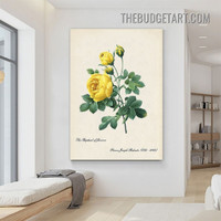 Yellow Flowers Vintage Painting Picture Floral Canvas Print for Room Wall Embellishment