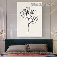 Twisting Line Flower Abstract Floral Modern Painting Picture Canvas Art Print for Room Wall Embellishment