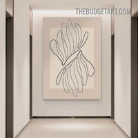Lines Foliage Design Abstract Modern Painting Picture Canvas Wall Art Print for Room Decoration