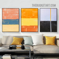 Colorful Daub Abstract Modern Painting Picture 3 Piece Canvas Wall Art Prints for Room Tracery