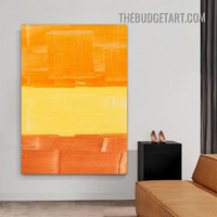 Rectangle Smear Abstract Modern Painting Picture Canvas Wall Art Print for Room Ornament