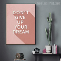 Don’t Give Up Quote Modern Artwork Photo Canvas Print for Room Wall Flourish