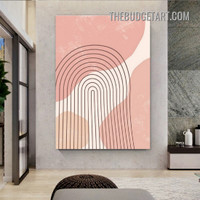 Meandering Lineaments Abstract Geometric Scandinavian Painting Picture Canvas Wall Art Print for Room Décor