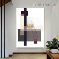 Rectangle Stain Abstract Geometric Modern Painting Picture Canvas Print for Room Wall Embellishment
