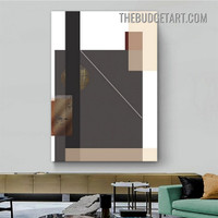 Tarnish Circle Abstract Geometric Modern Painting Picture Canvas Wall Art Print for Room Drape